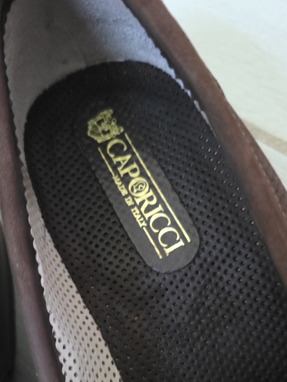 Caporicci dark brown perforated suede horsebit loafers handcrafted in Italy. - Picture 4 of 11